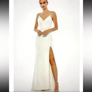 New *flaws*Mac Duggal Size 8 SWEETHEART EVENING GOWN RHINESTONE ACCENTS *Defect*